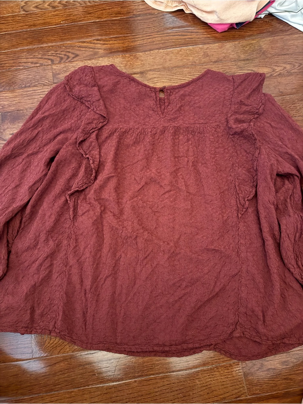Universal Thread Rust Ruffle Yoke Blouse - Picture 4 of 4